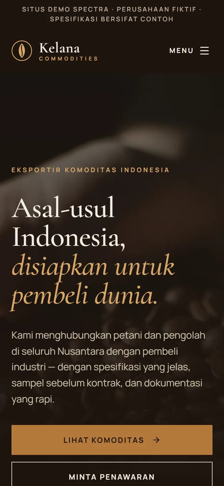 Beranda demo Kelana Commodities di ponsel