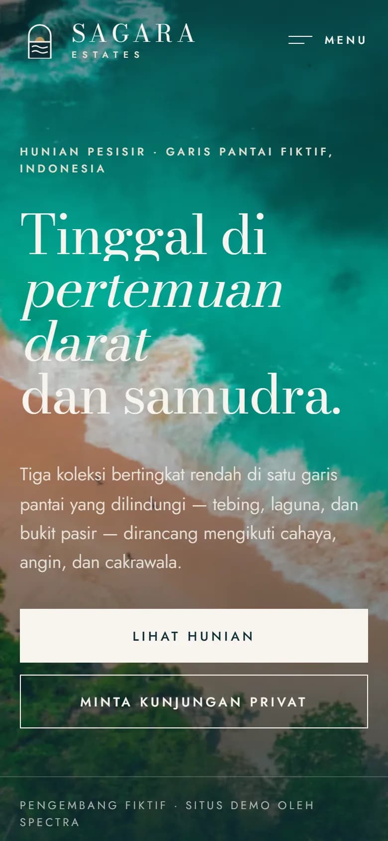 Beranda demo Sagara Estates di ponsel