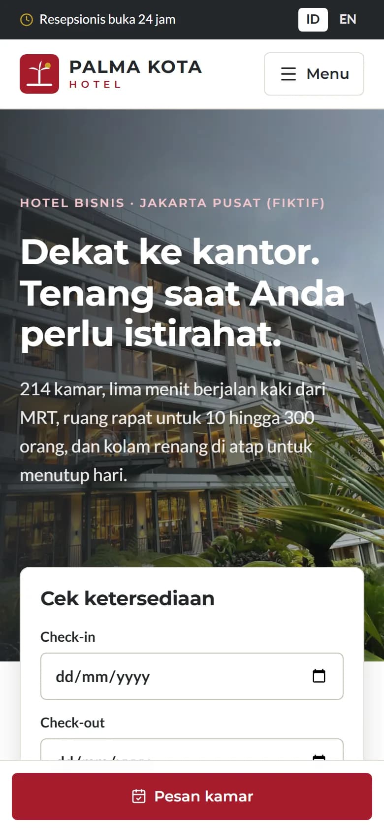 Beranda demo Hotel Palma Kota di ponsel